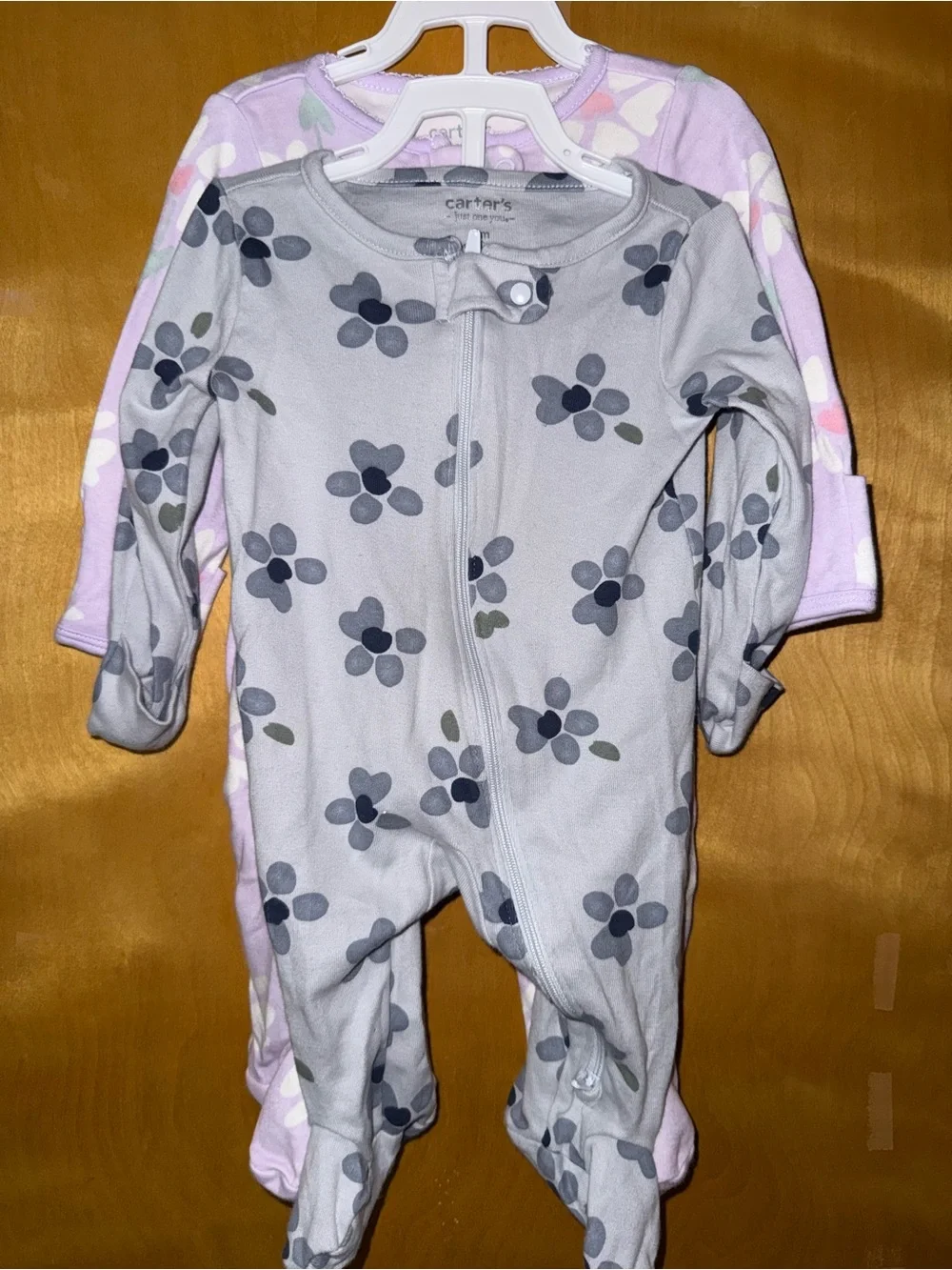 Carter's Lilac Floral Footed One-Piece Pajama